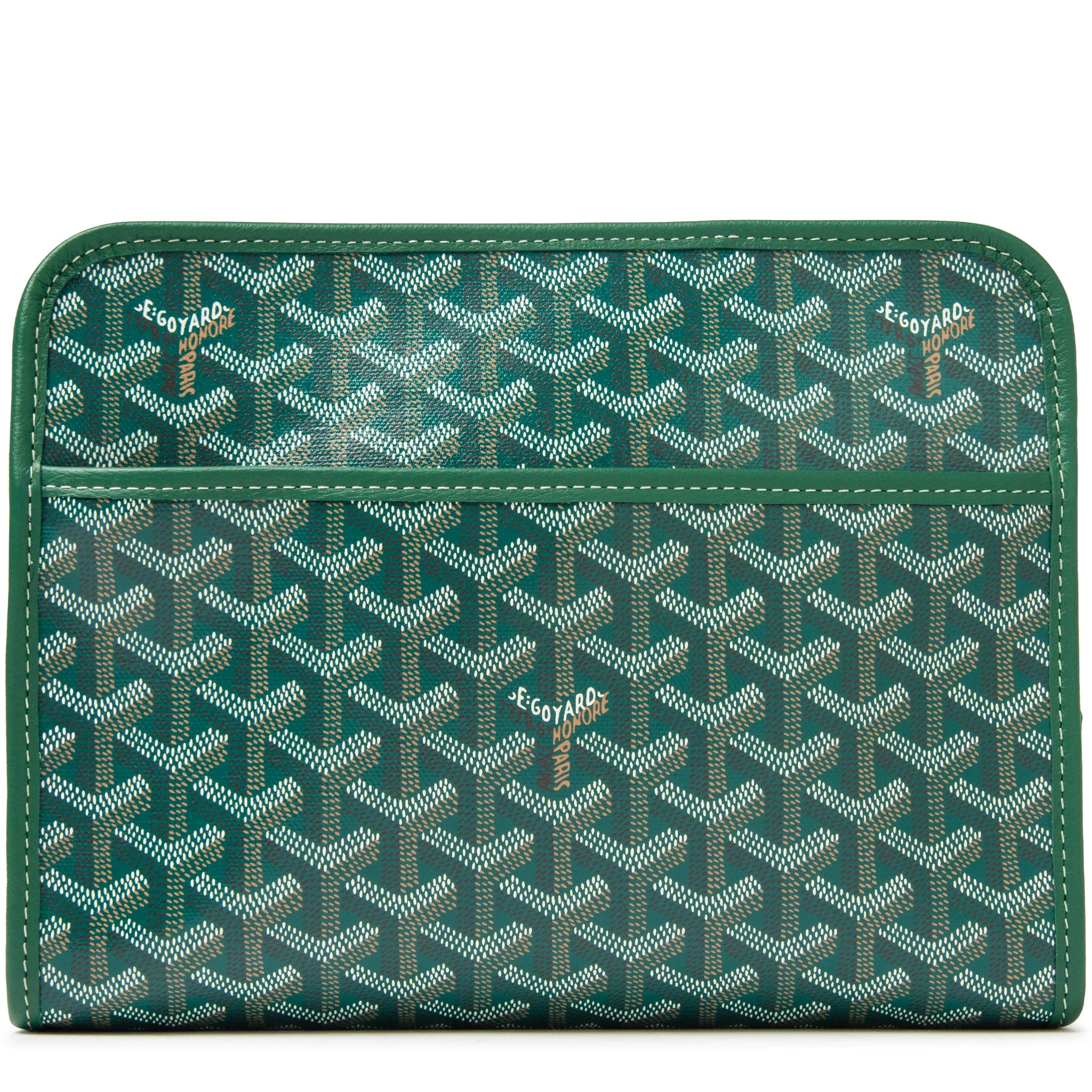Front view of Goyard Jouvence MM Green Washbag